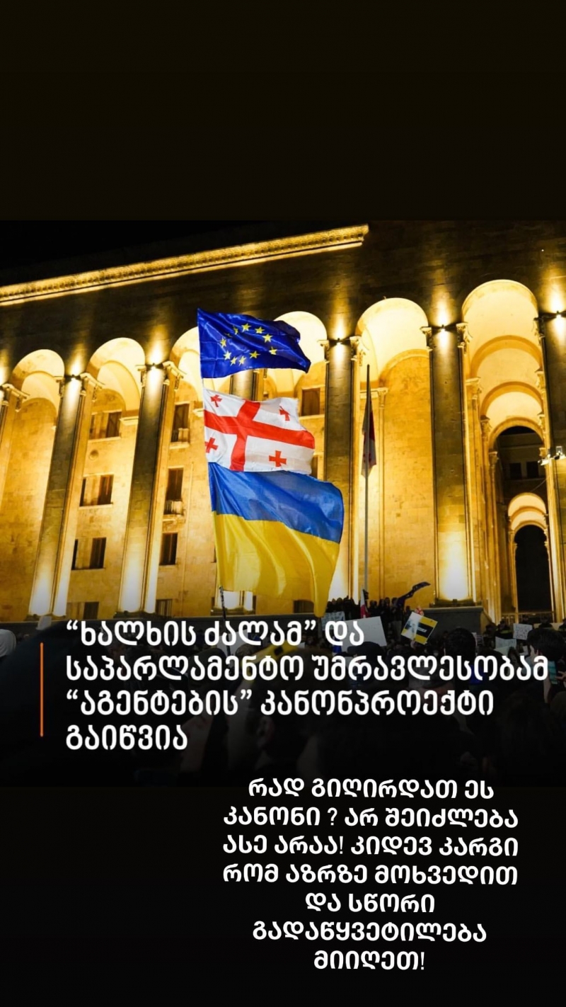 "არ შეიძლება ასე, არა! ყოველთვის გაიმარჯვებს ხალხი და ეს იცოდეთ!" - ნინი ბადურაშვილი
